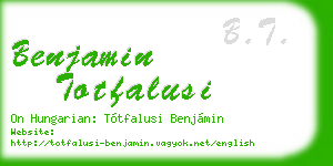 benjamin totfalusi business card